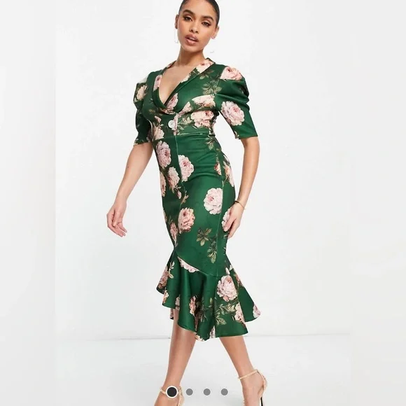 ASOS | Dresses | Asos Design Puff Sleeve Tux Midi Dress In Floral Print | Poshmark ASOS | Dresses | Asos Design Puff Sleeve Tux Midi Dress In Floral Print | Poshmark